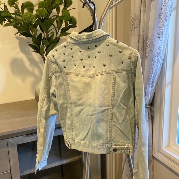 Jackets & Blazers - Light blue denim jacket with studs